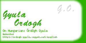 gyula ordogh business card