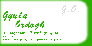 gyula ordogh business card